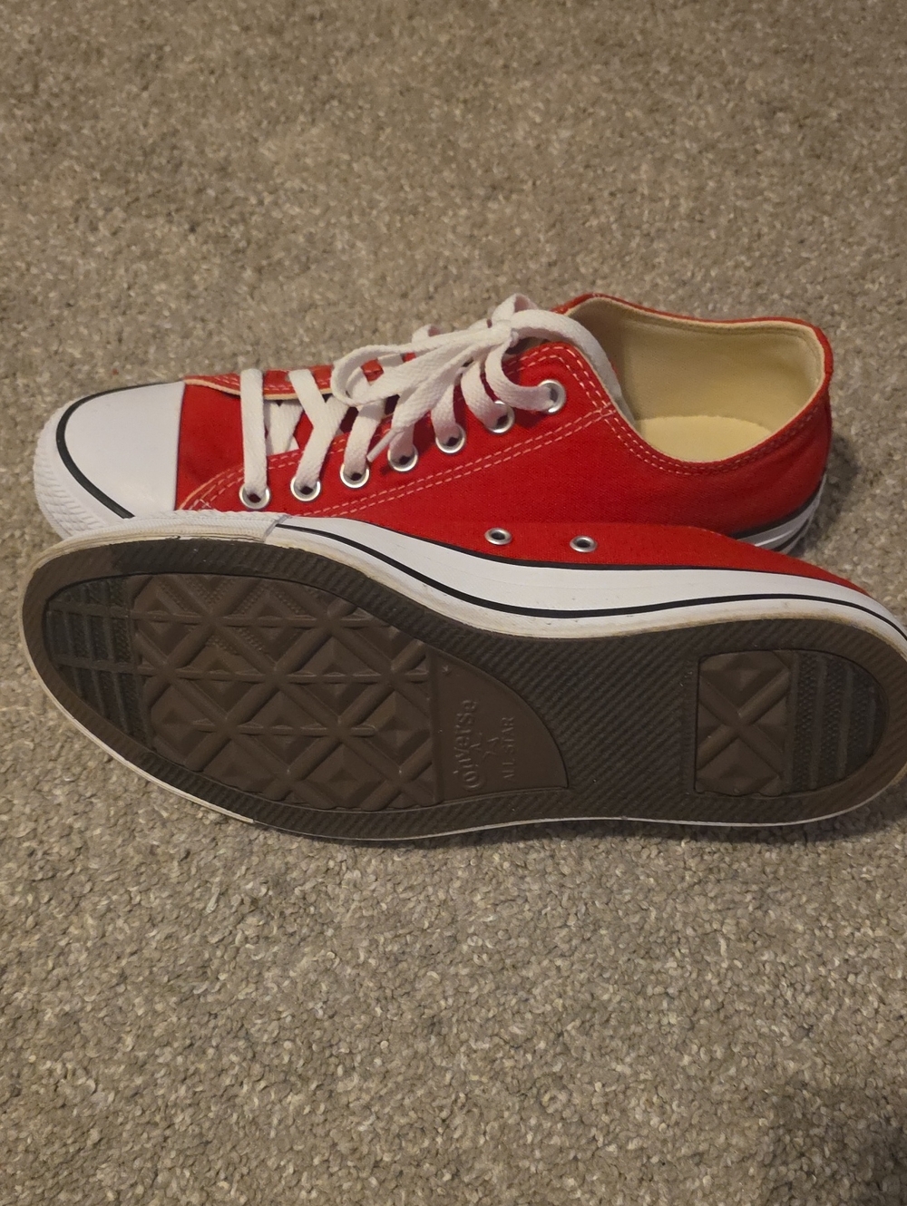 Converse Men's Red Low-Top Canvas Sneakers with White Accents